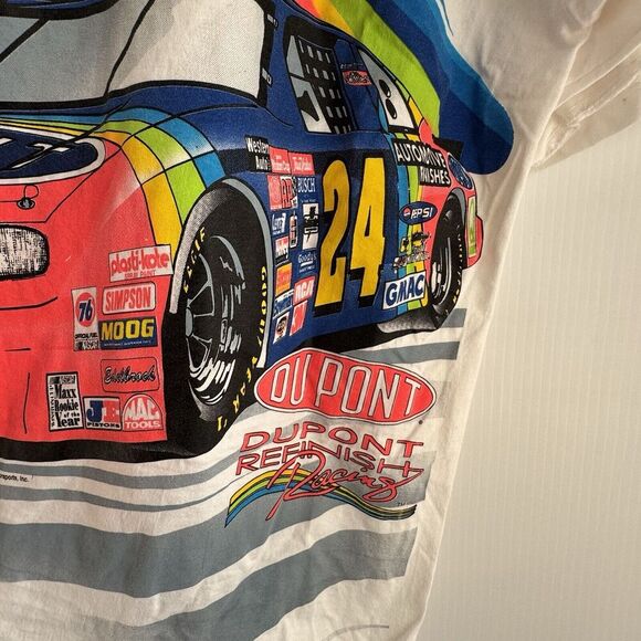 Vintage '96 Jeff Gordon Nascar T-Shirt Sz XL DuPont Racing "Finish First" - Picture 8 of 12